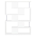 White and Chrome 5 Tier Geometric Bookcase 5-white-geometric-horizontal-office-open