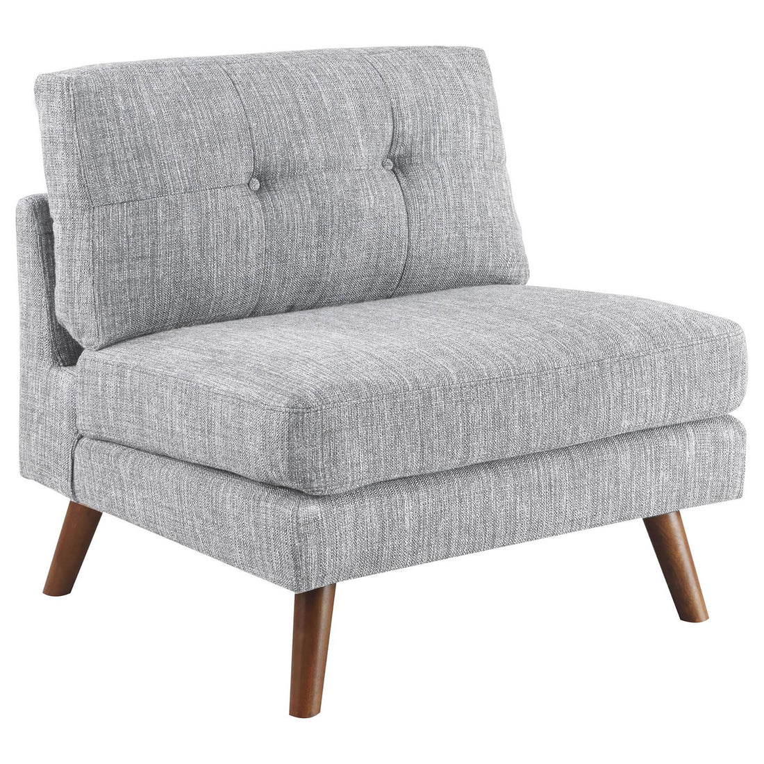 Grey Tufted Cushion Back Armless Chair