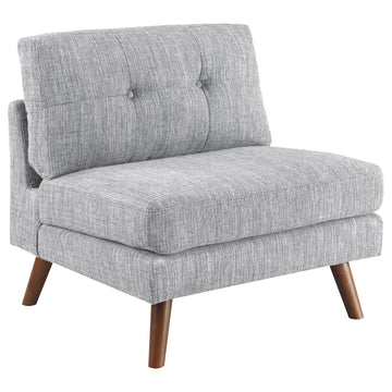 Grey Tufted Cushion Back Armless Chair