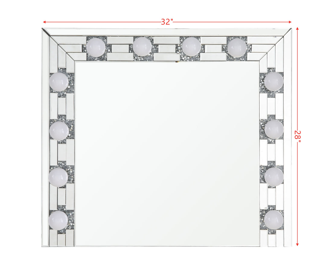 ACME Noralie ACCENT MIRROR Mirrored & Faux Diamonds silver-glass