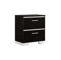 Contemporary 1pc Nightstand Black Color High Gloss black-2 drawers-bedroom-bedside