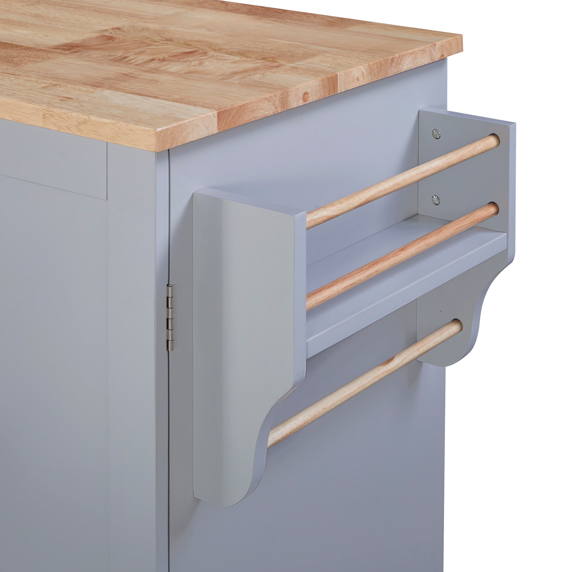 K&K Rolling Kitchen Island with Storage, Kitchen Cart