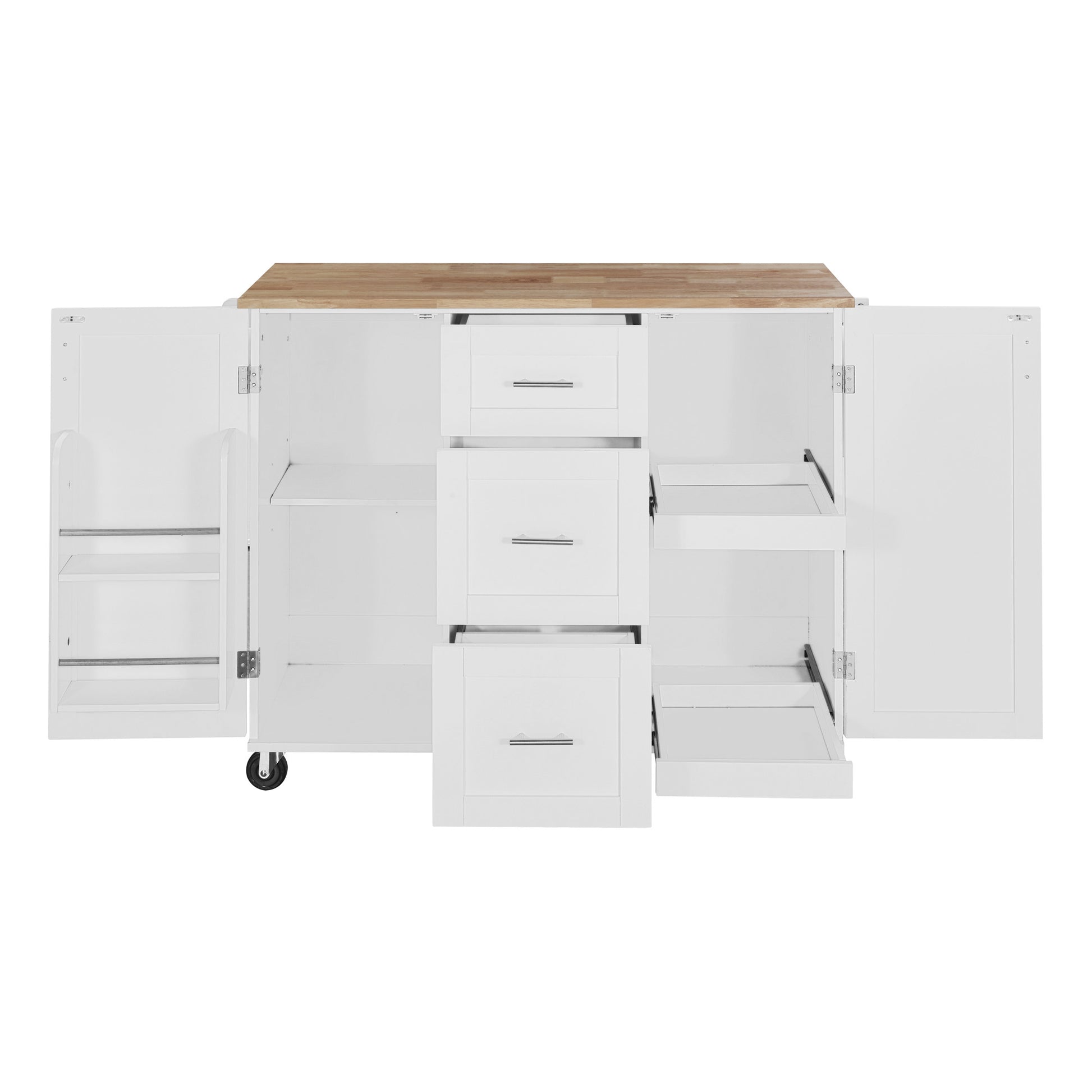 K&K Rolling Kitchen Island with Storage, Kitchen Cart