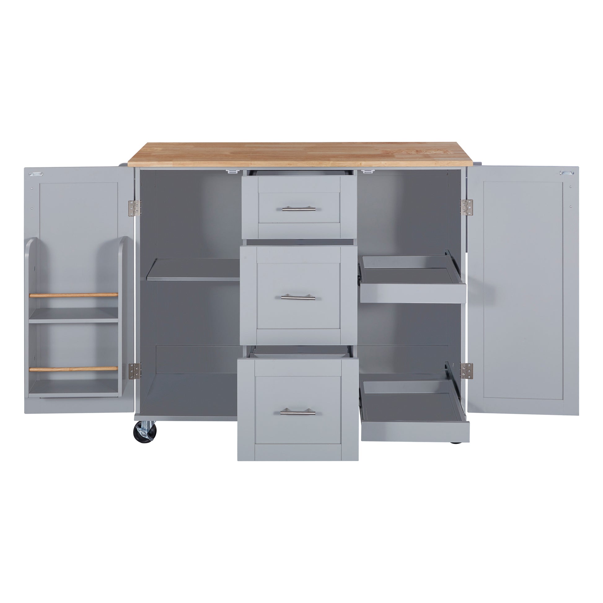 K&K Rolling Kitchen Island with Storage, Kitchen Cart