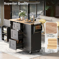 K&K Rolling Kitchen Island with Storage, Kitchen Cart