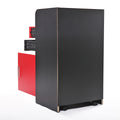 Salon Beauty Cabinet, 3 Layer Rolling Trolley with black+red-mdf