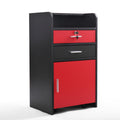 Salon Beauty Cabinet, 3 Layer Rolling Trolley with black+red-mdf