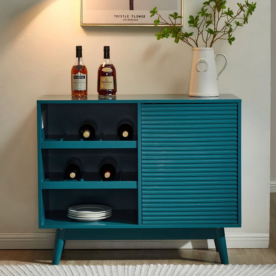 36" Sideboard Buffet Cabinet With Wine Storage