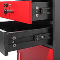 Salon Beauty Cabinet, 3 Layer Rolling Trolley with black+red-mdf