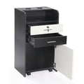 Salon Styling Station with 2 Drawers, 2 Hair Dryer white+black-mdf