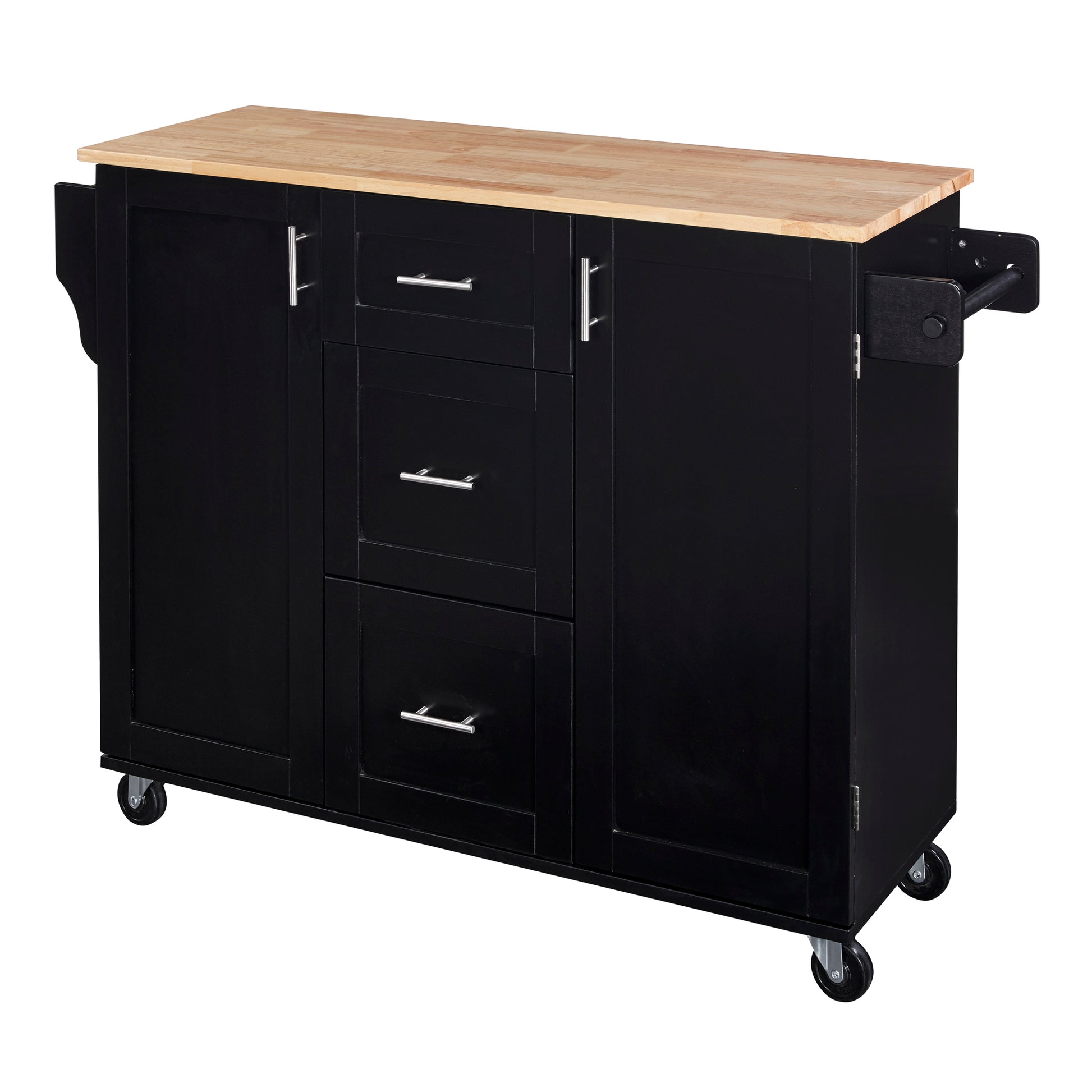 K&K Rolling Kitchen Island with Storage, Kitchen Cart