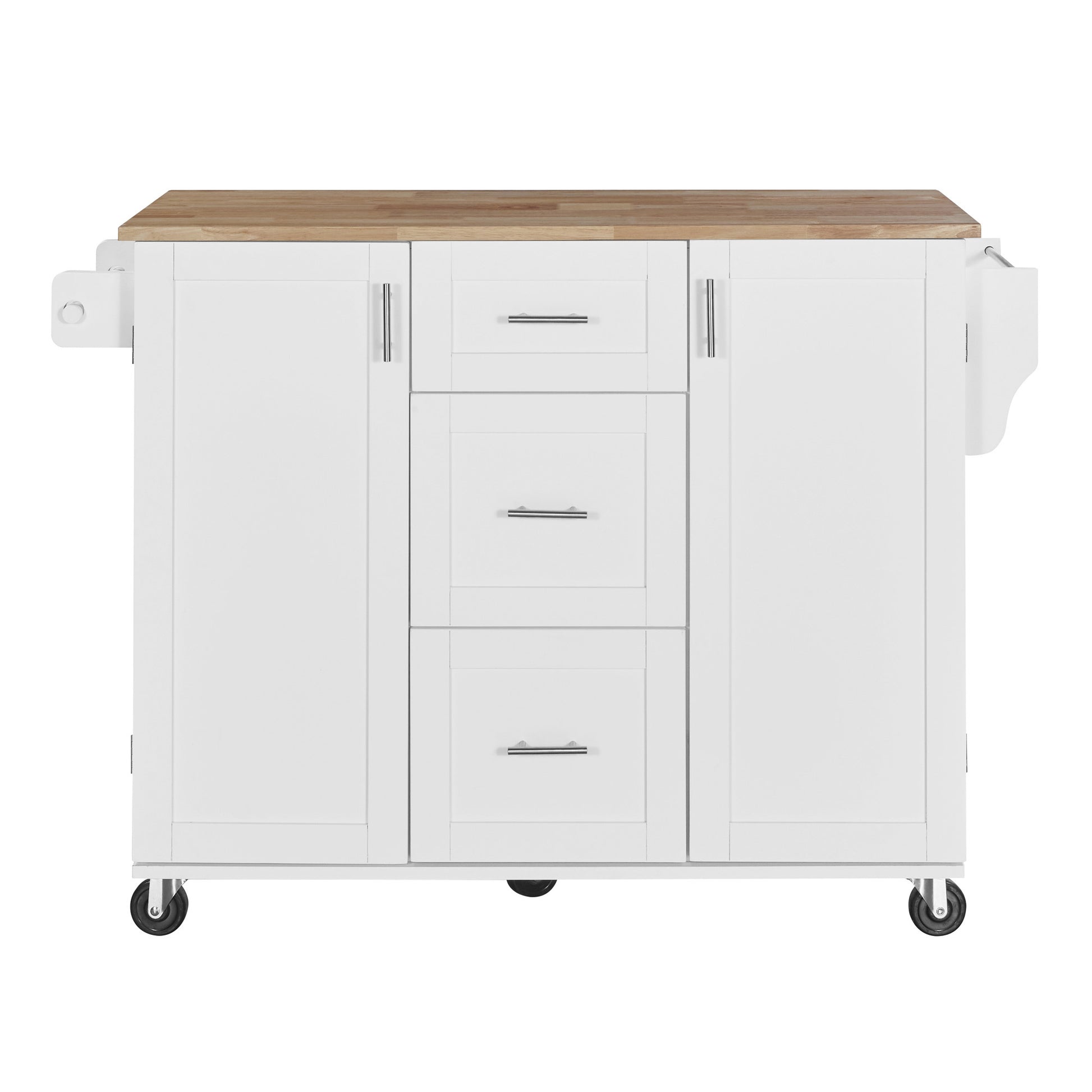 K&K Rolling Kitchen Island with Storage, Kitchen Cart