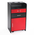 Salon Beauty Cabinet, 3 Layer Rolling Trolley with black+red-mdf