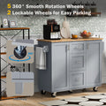 K&K Rolling Kitchen Island with Storage, Kitchen Cart