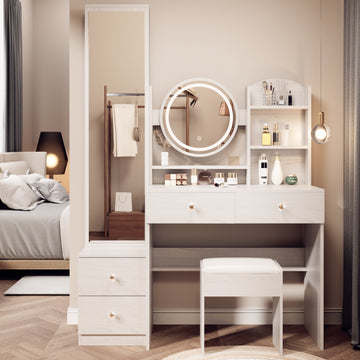 Full Body Mirror Cabinet Round Mirror Led Vanity