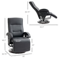 HOMCOM PU Recliner with Footrest, Lounge Chair with black-pu