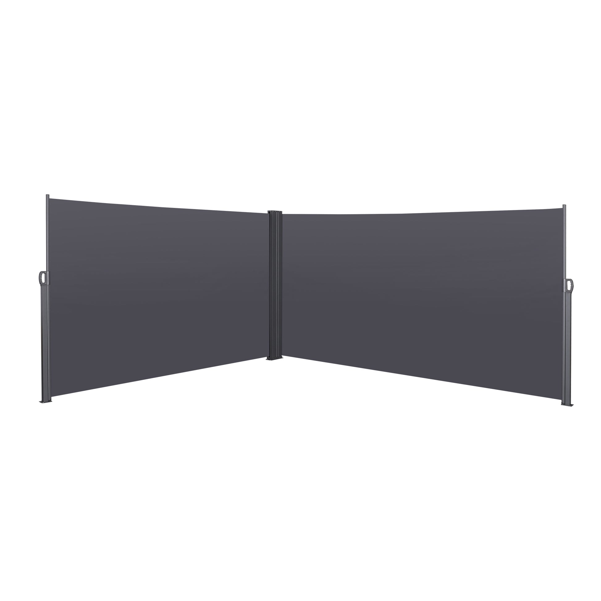 276" x 71''Retractable Side Awning, Waterproof & UV grey-rectangular-no foundation needed-manual-uv