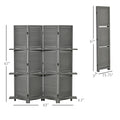 HOMCOM 4 Panel Folding Room Divider, 5.6 Ft gray-wood