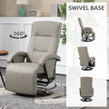 HOMCOM PU Recliner with Footrest, Lounge Chair with gray-pu