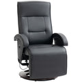 HOMCOM PU Recliner with Footrest, Lounge Chair with black-pu