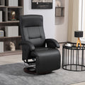 HOMCOM PU Recliner with Footrest, Lounge Chair with black-pu