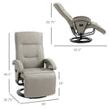 HOMCOM PU Recliner with Footrest, Lounge Chair with gray-pu