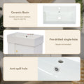 Video 21.6inch Modern Floating Bathroom Vanity with white-ceramic+mdf