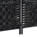 HOMCOM 6' Tall Wicker Weave 6 Panel Room Divider black-wood