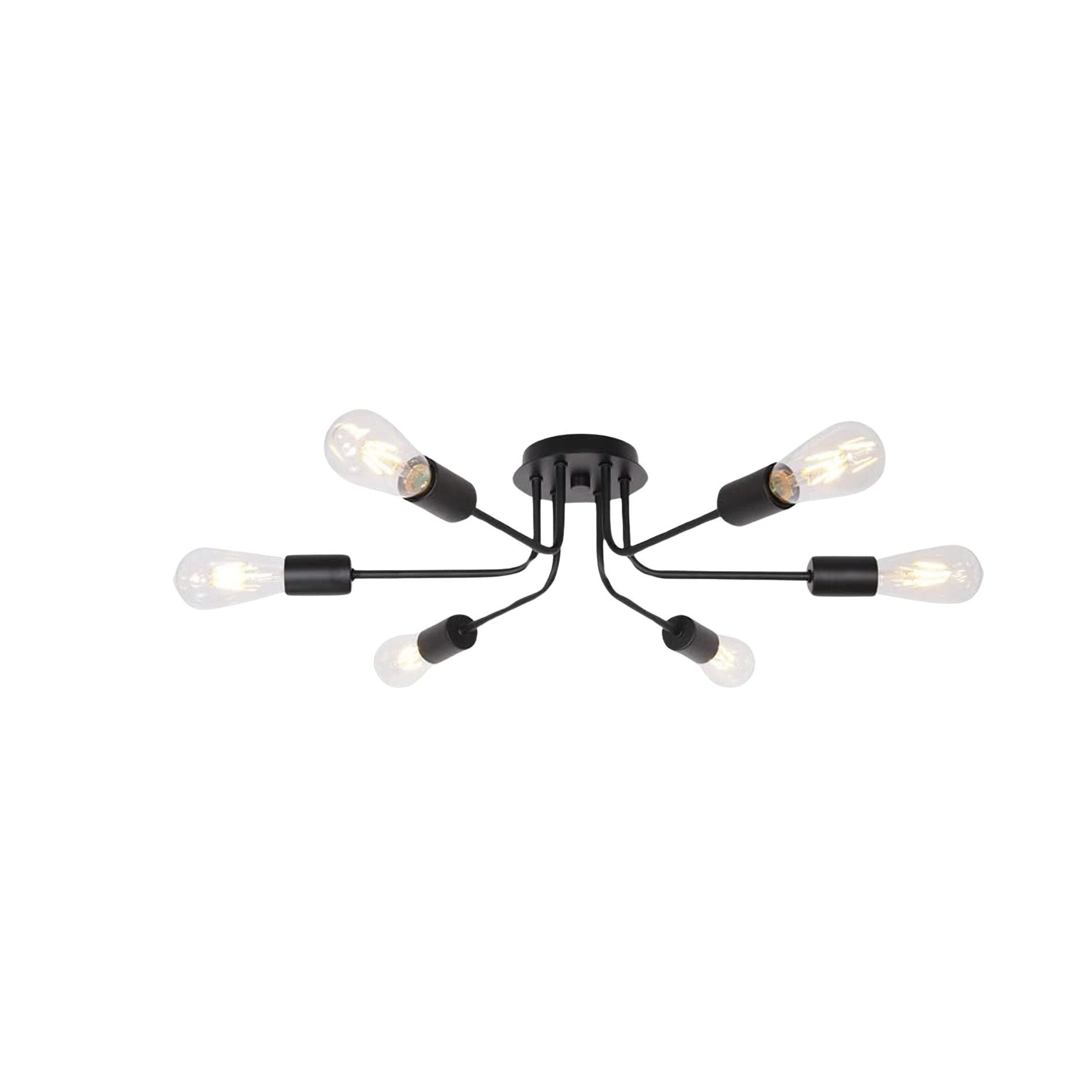 Modern Sputnik Chandelier 6 Light Semi Flush