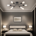 Modern Sputnik Chandelier 6 Light Semi Flush