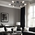 Modern Sputnik Chandelier 6 Light Semi Flush