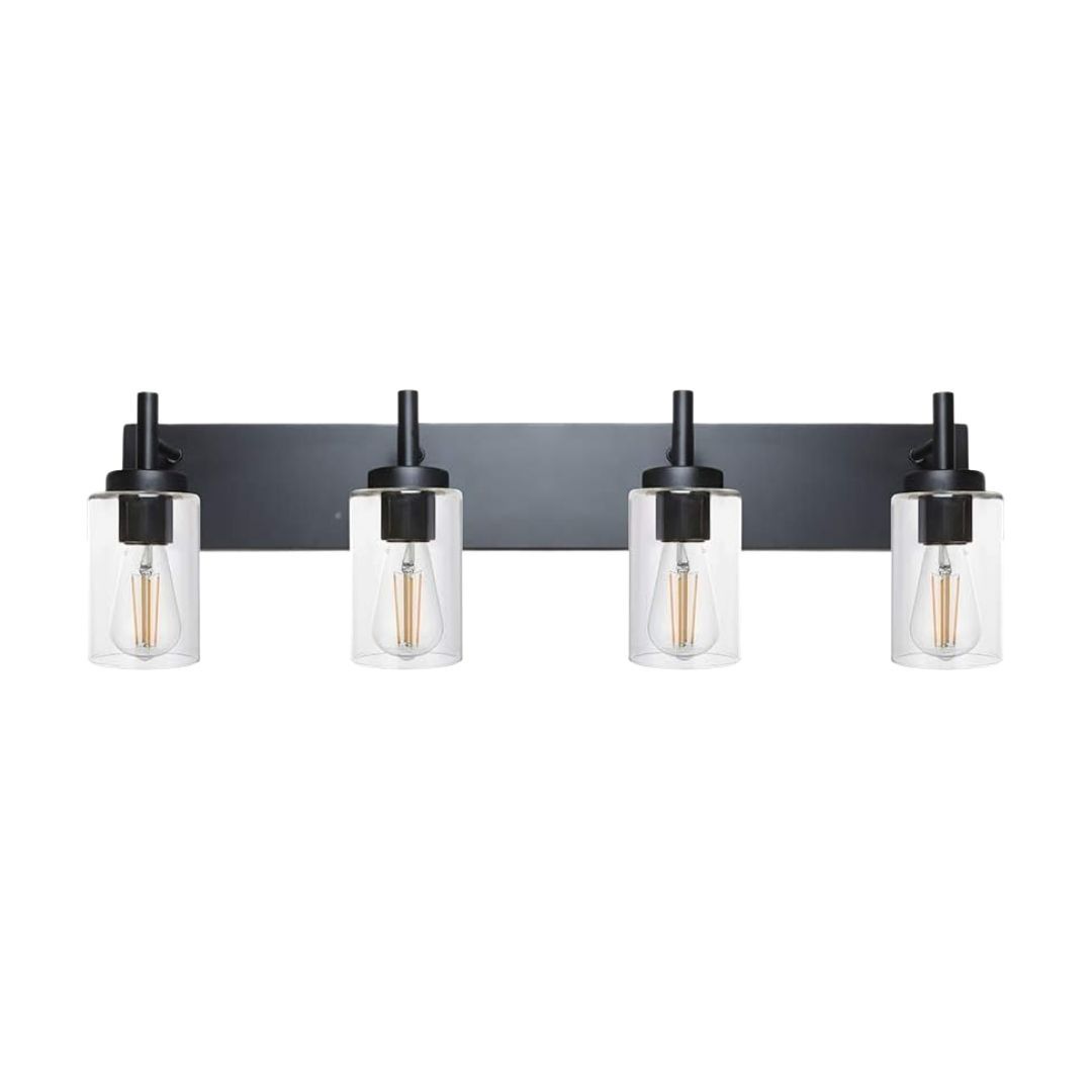 4 Lights Bathroom Vanity Light Fixture Black