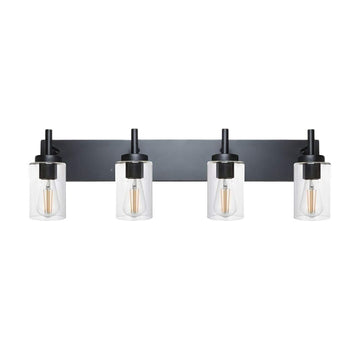 4 Lights Bathroom Vanity Light Fixture Black