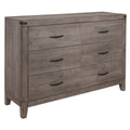 Industrial Design Brownish Gray Finish Dresser of 6 brown mix-bedroom-contemporary-modern-wood