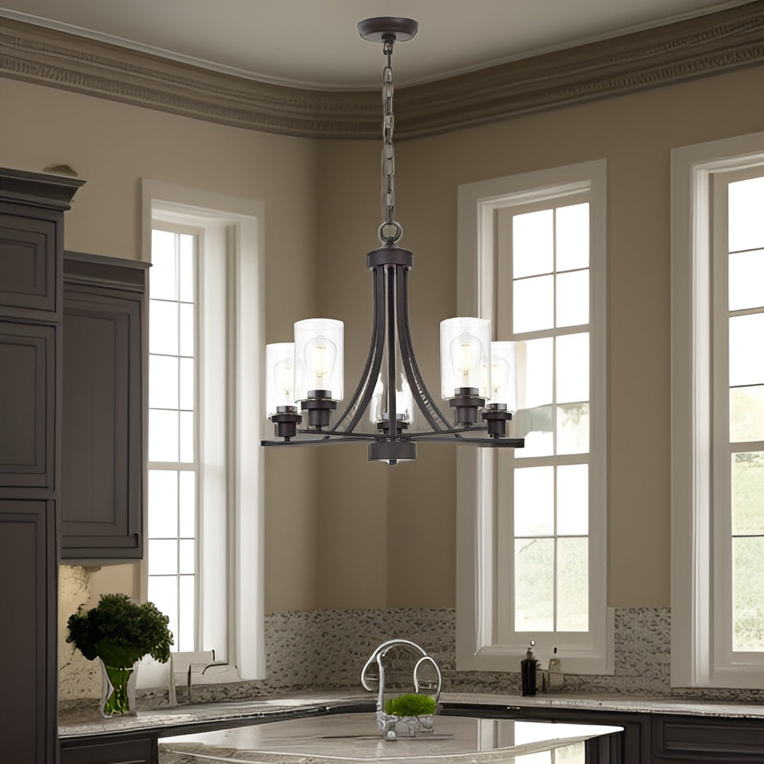 Rustic Kitchen Island Chandelier Lighting 5 Light