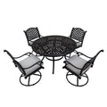 Stylish Outdoor 5 Piece Aluminum Dining Set with antique gray-aluminium