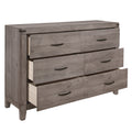 Industrial Design Brownish Gray Finish Dresser of 6 brown mix-bedroom-contemporary-modern-wood