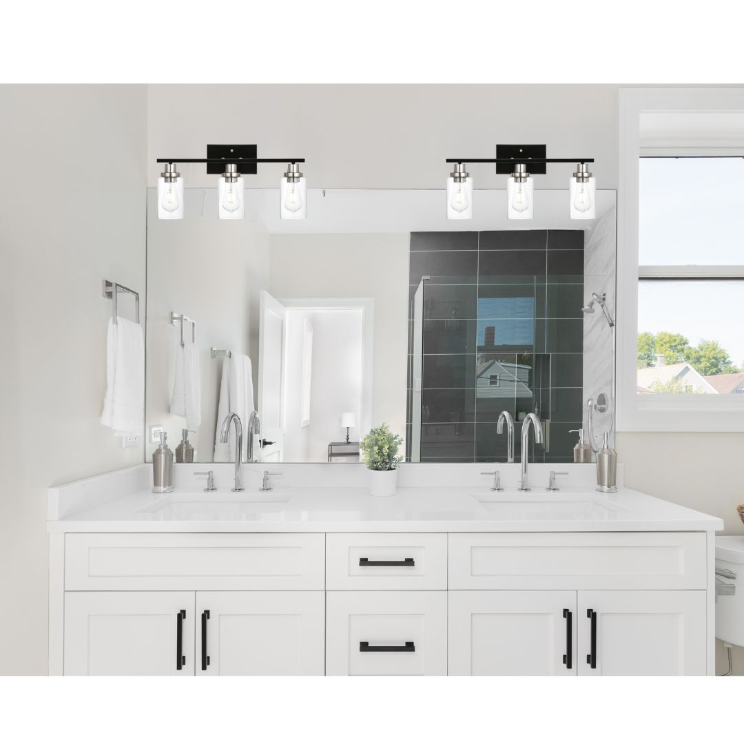 Modern Bathroom Lighting with Clear Glass Shade,