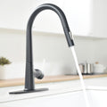 Touchless Kitchen Faucet,Hands Free Automatic Smart black-kitchen-contemporary-ceramic-zinc