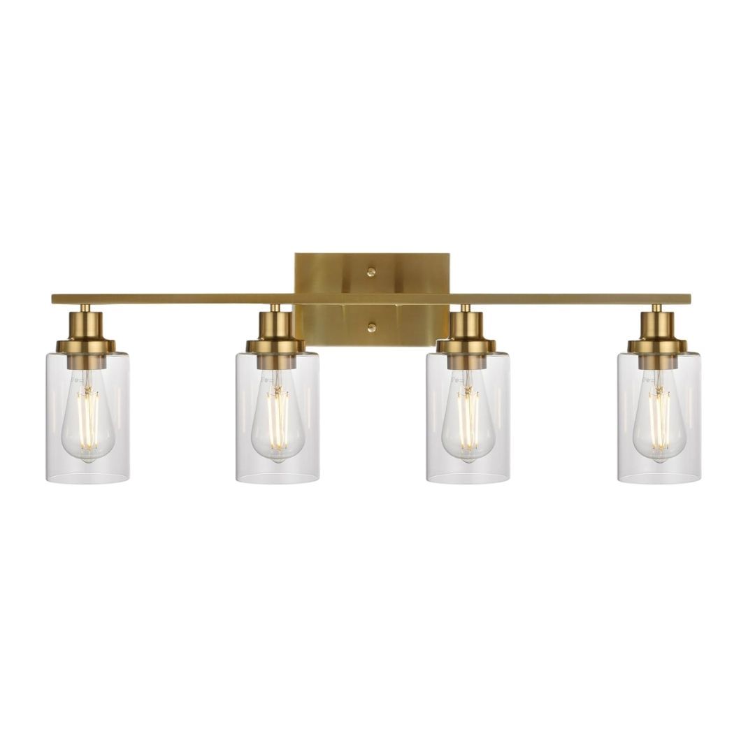 Brushed Gold Vanity Lights Wall Sconce 4 Light