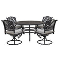 Stylish Outdoor 5 Piece Aluminum Dining Set with antique gray-aluminium