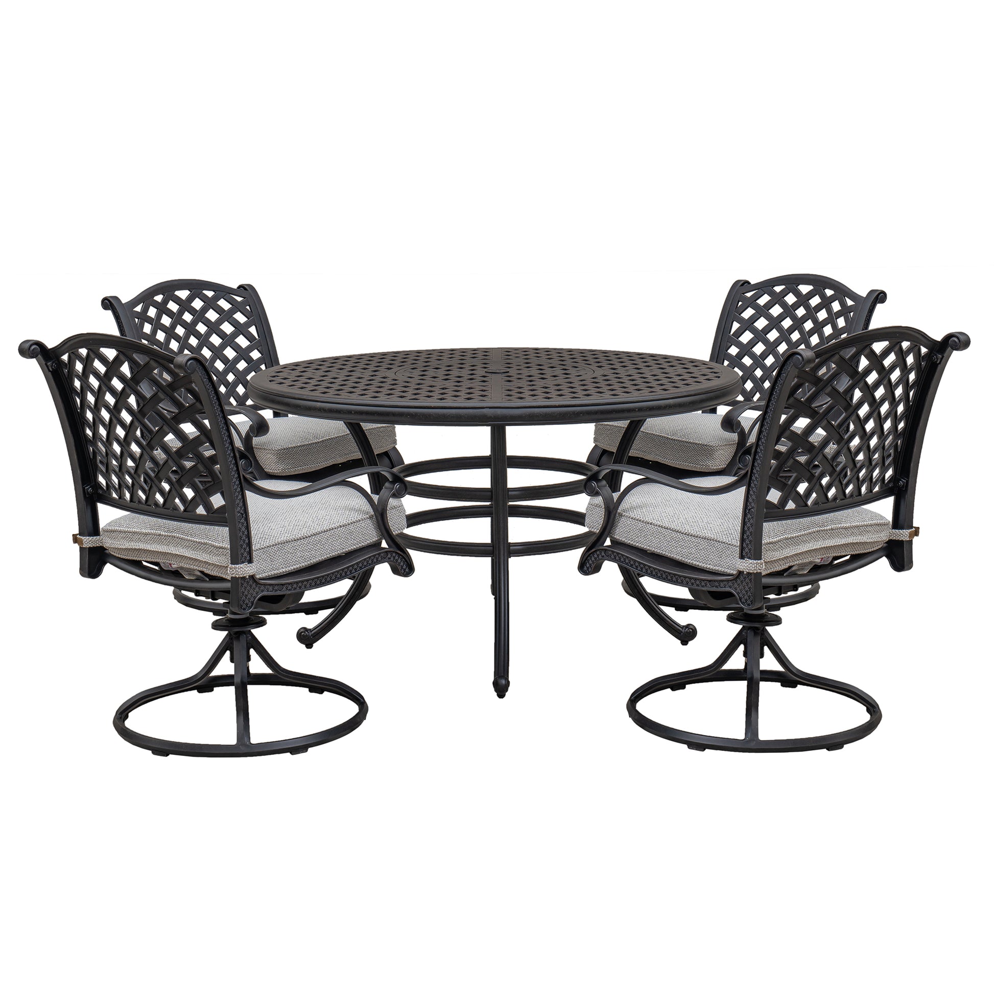 Stylish Outdoor 5 Piece Aluminum Dining Set with antique gray-aluminium