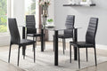 Modern Style Black Metal Finish Side Chairs 2pc Set black-dining room-contemporary-modern-side