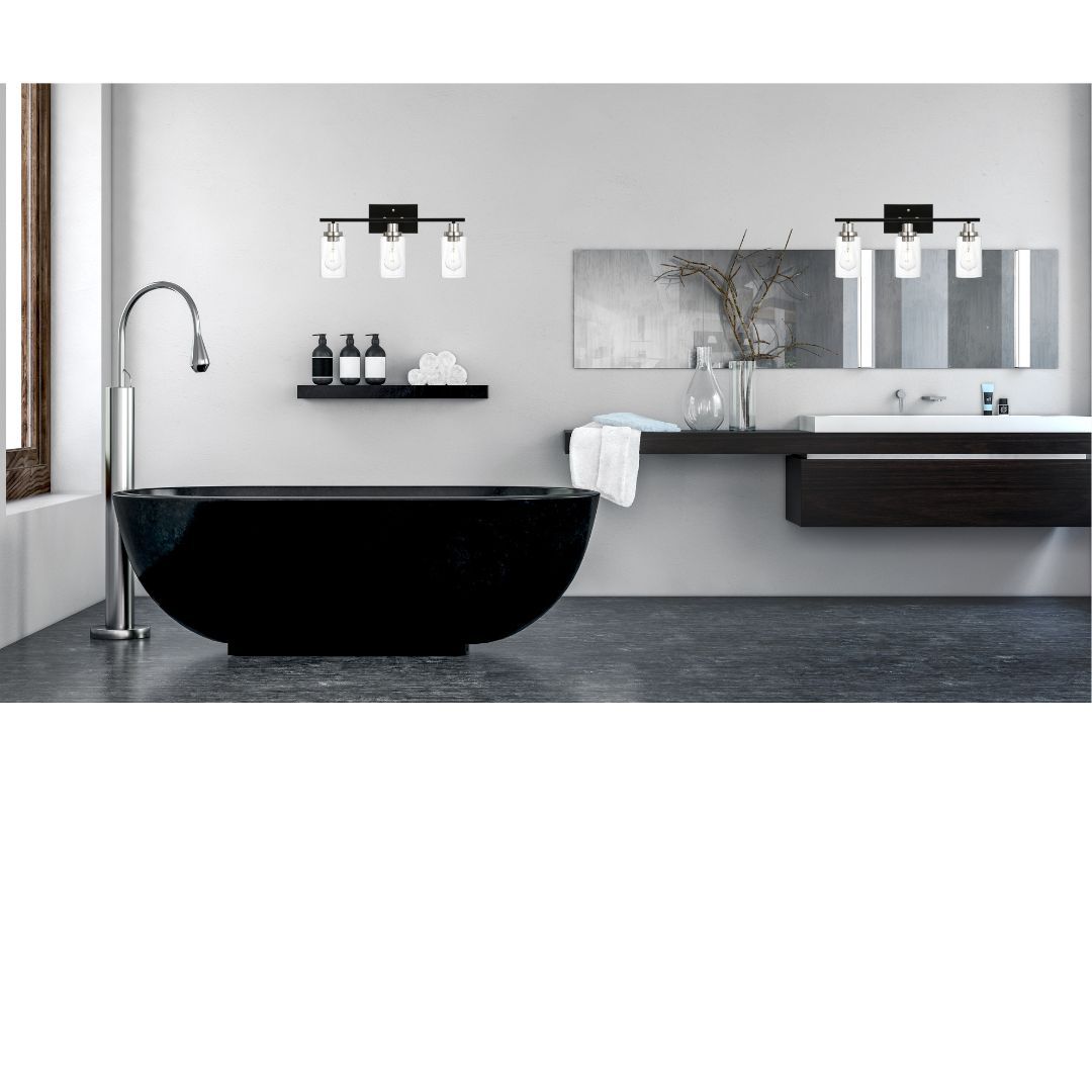 Modern Bathroom Lighting with Clear Glass Shade,