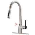 Touchless Kitchen Faucet,Hands Free Automatic Smart brushed nickel-kitchen-contemporary-ceramic-zinc