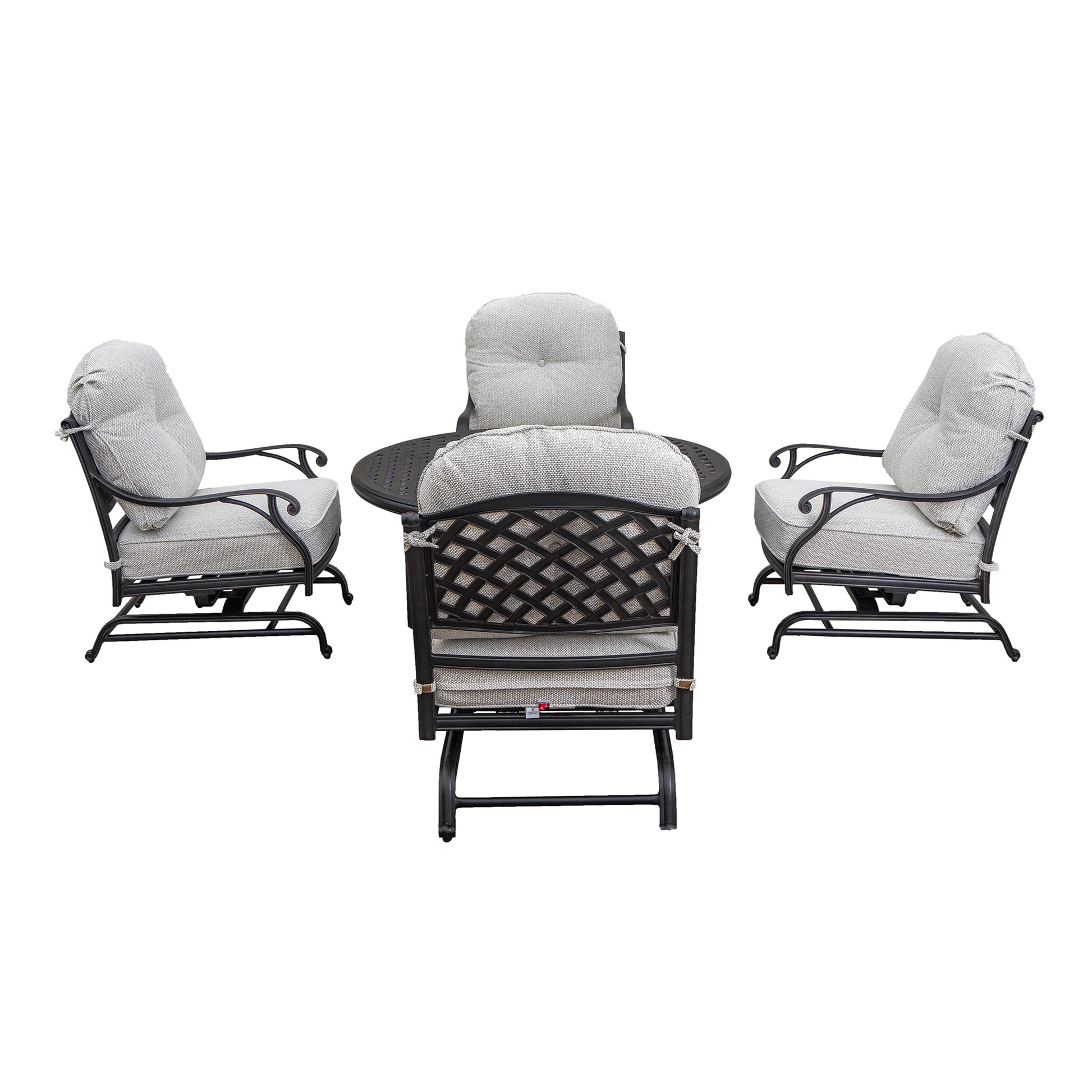 Stylish Outdoor 5 Piece Aluminum Dining Set with antique gray-aluminium