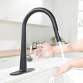 Touchless Kitchen Faucet,Hands Free Automatic Smart black-kitchen-contemporary-ceramic-zinc