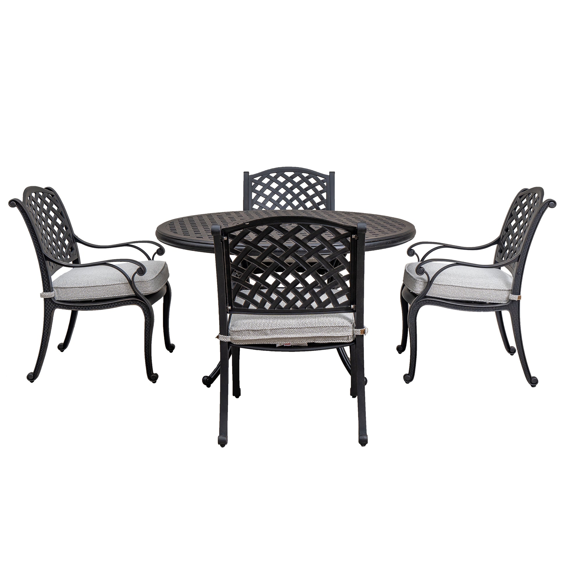 Stylish Outdoor 5 Piece Aluminum Dining Set with antique gray-aluminium