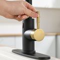 Touchless Kitchen Faucet,Hands Free Automatic Smart black+gold-kitchen-contemporary-ceramic-stainless