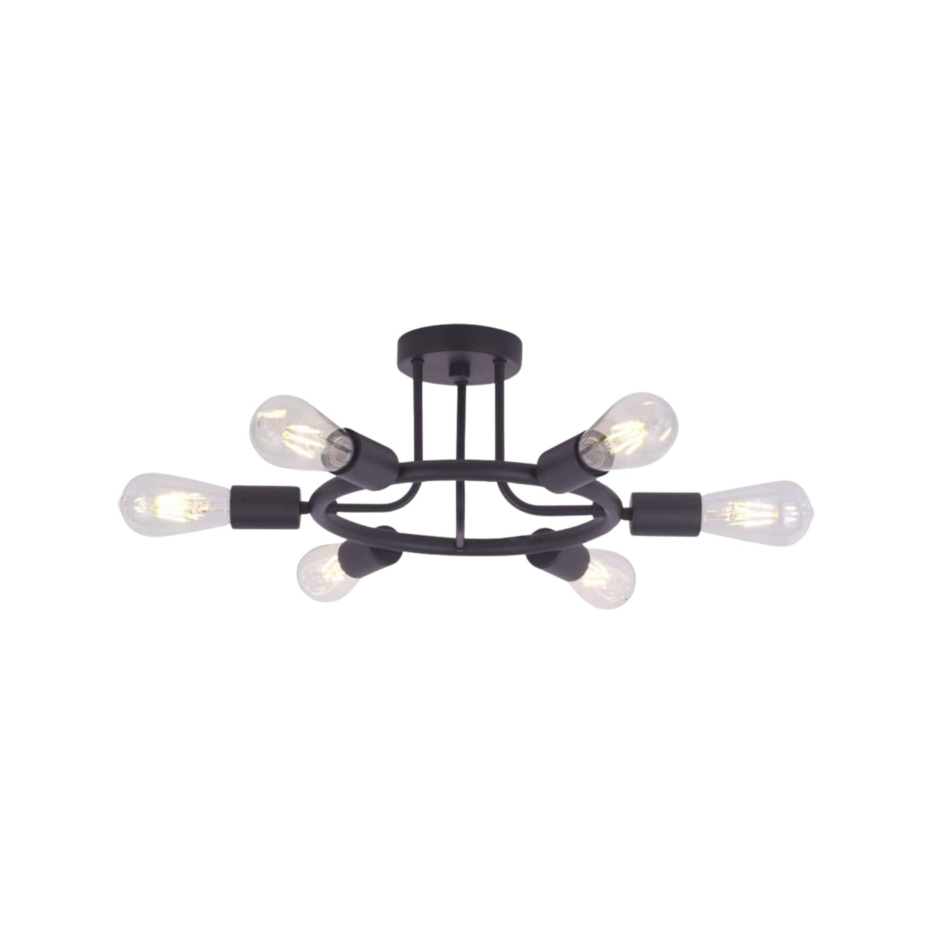 6 Light Modern Sputnik Lights Semi Flush Mount Ceiling oil-rubbed bronze-metal